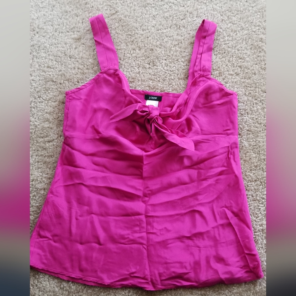 J. Crew pink silk strappy top size 2P petite